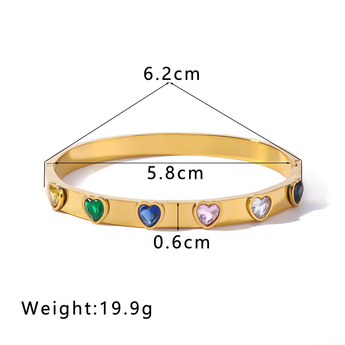 Golden Heart Gemstone Bangle Bracelet