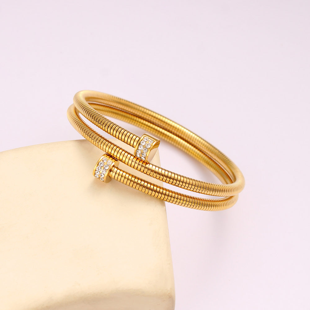 Serpentine Sparkle Coil Bracelet