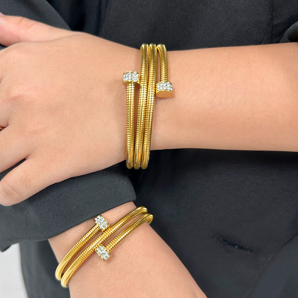 Serpentine Sparkle Coil Bracelet