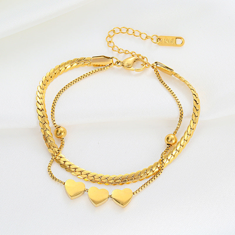 Golden Heart Duo Bracelet