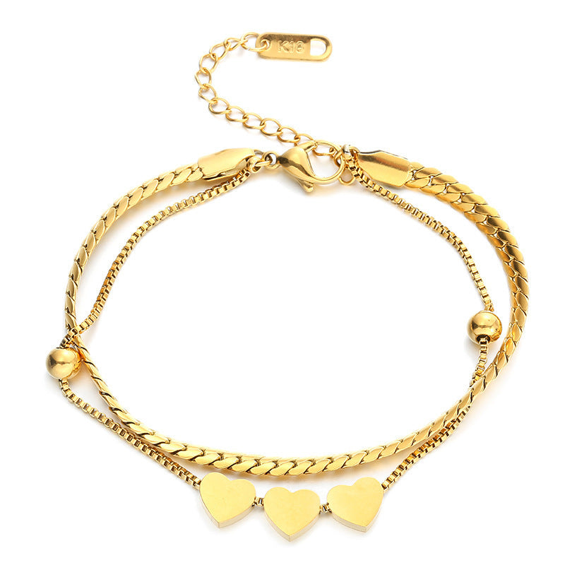 Golden Heart Duo Bracelet
