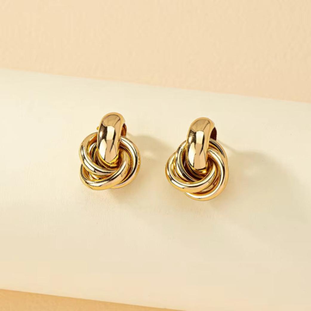 Chic Intertwined Knot Stud Earrings