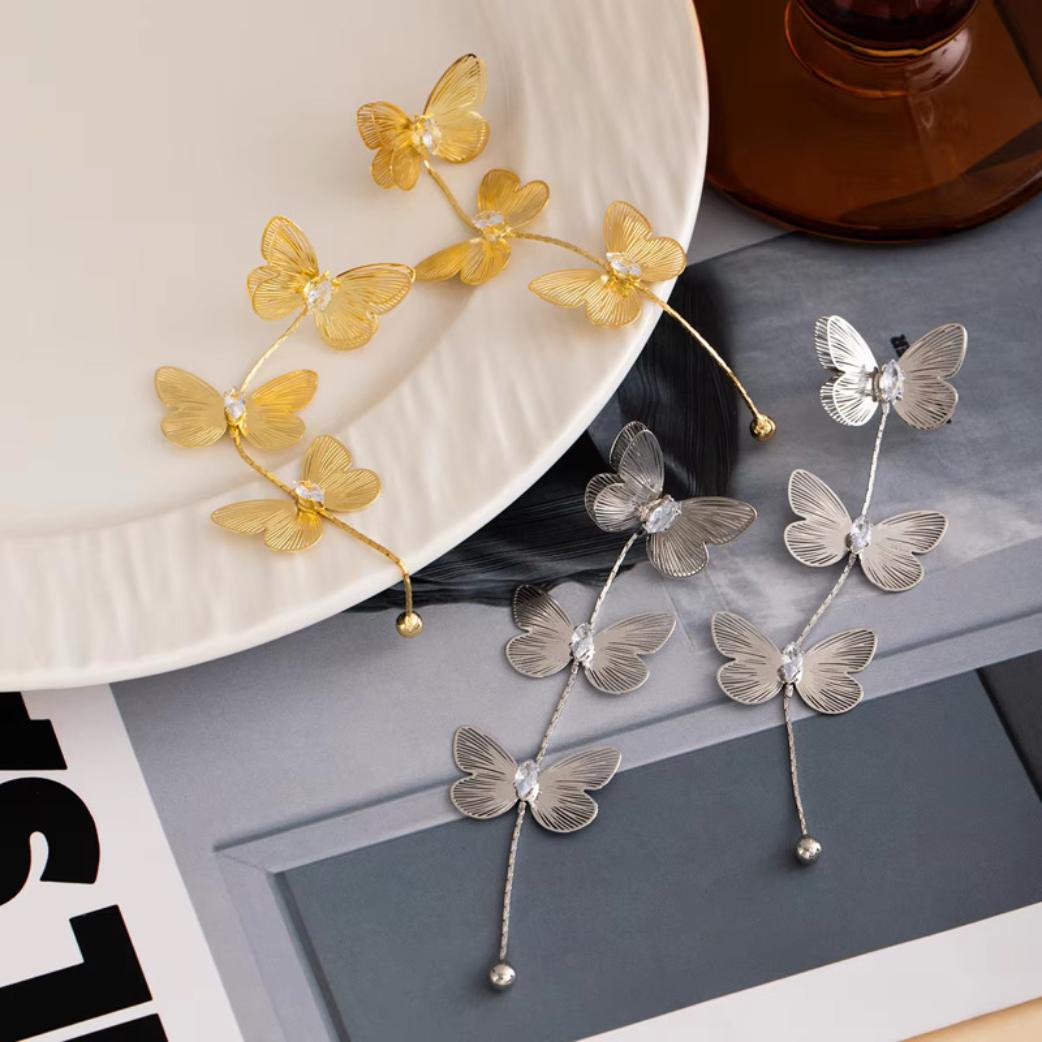 Enchanting Cascading Butterfly Dangle Earrings