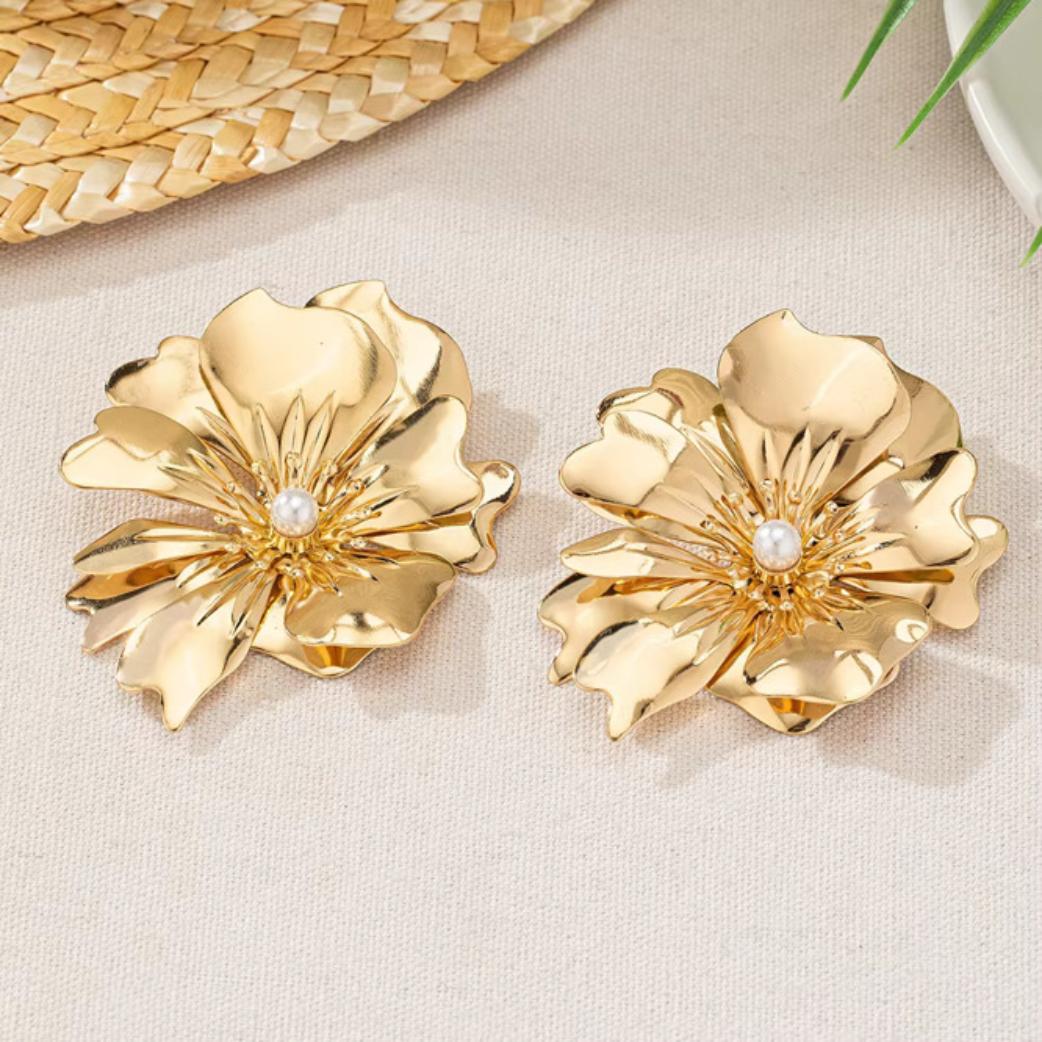 Golden Bloom Stud Earrings