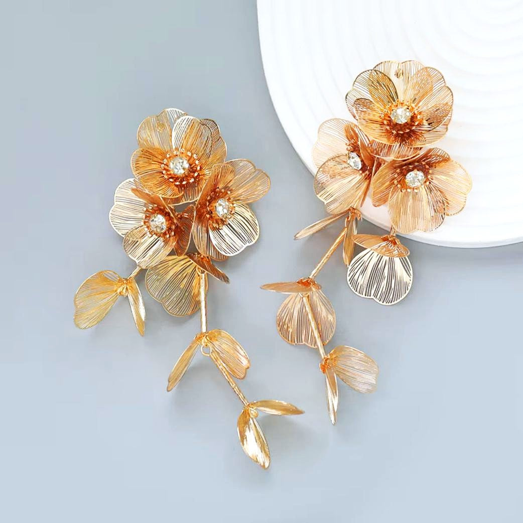 Delicate Floral Cascade Earrings