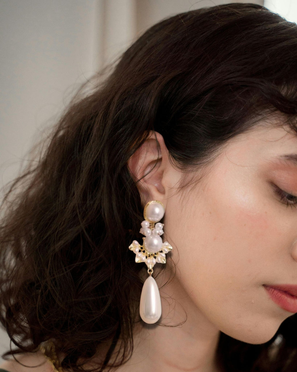 Opulent Pearl Cluster Drop Earrings
