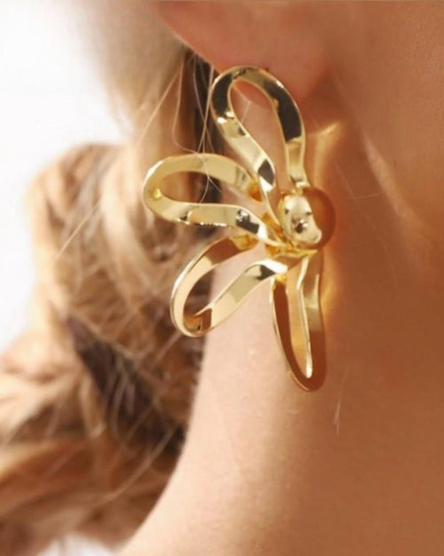 Abstract Petal Gold Statement Studs