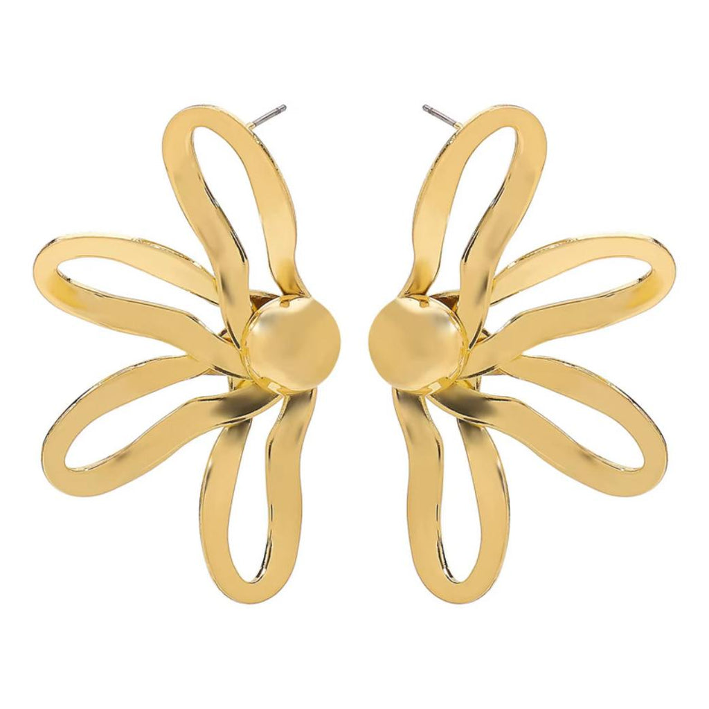 Abstract Petal Gold Statement Studs
