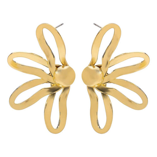 Abstract Petal Gold Statement Studs