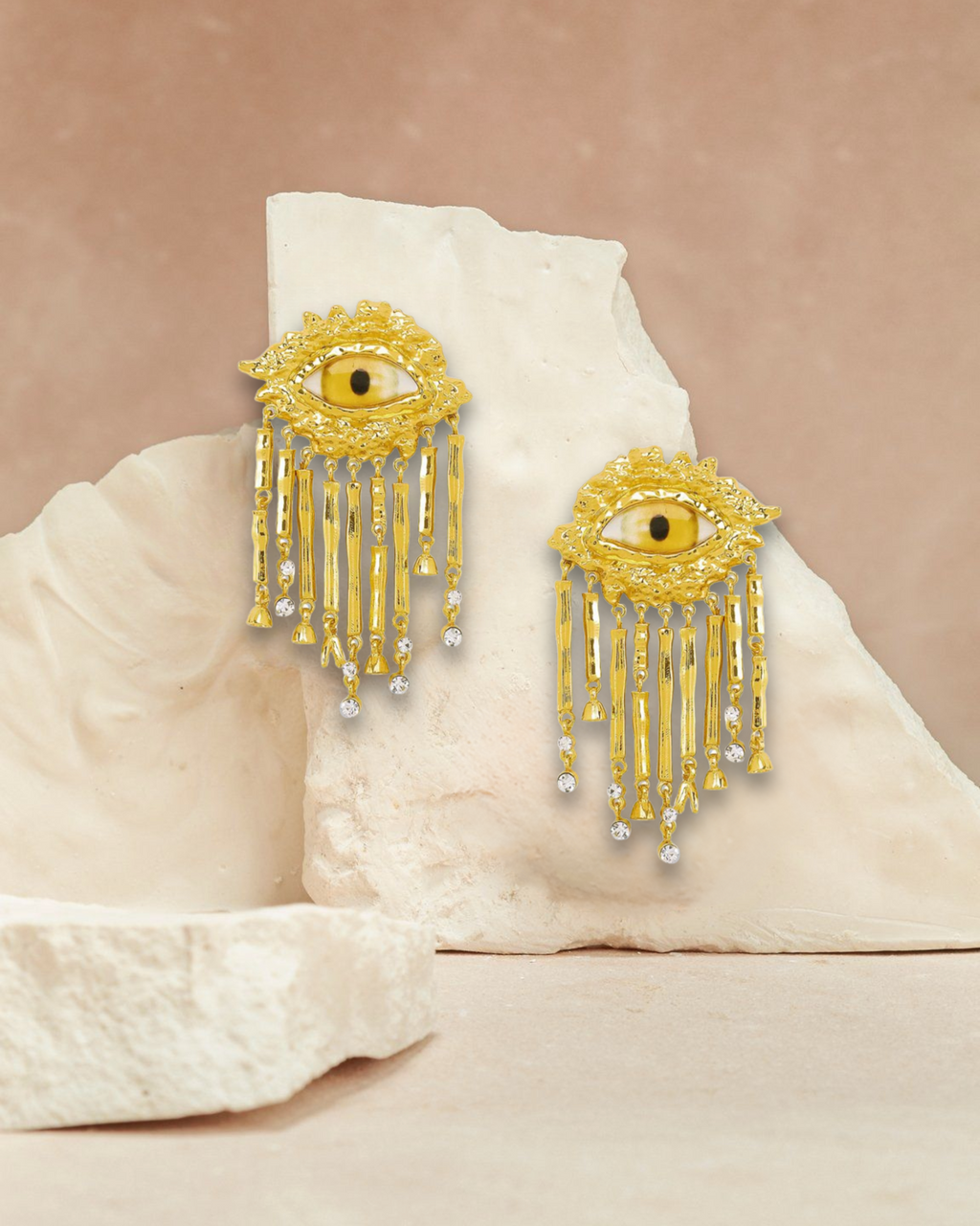 Golden Gaze Statement Earrings