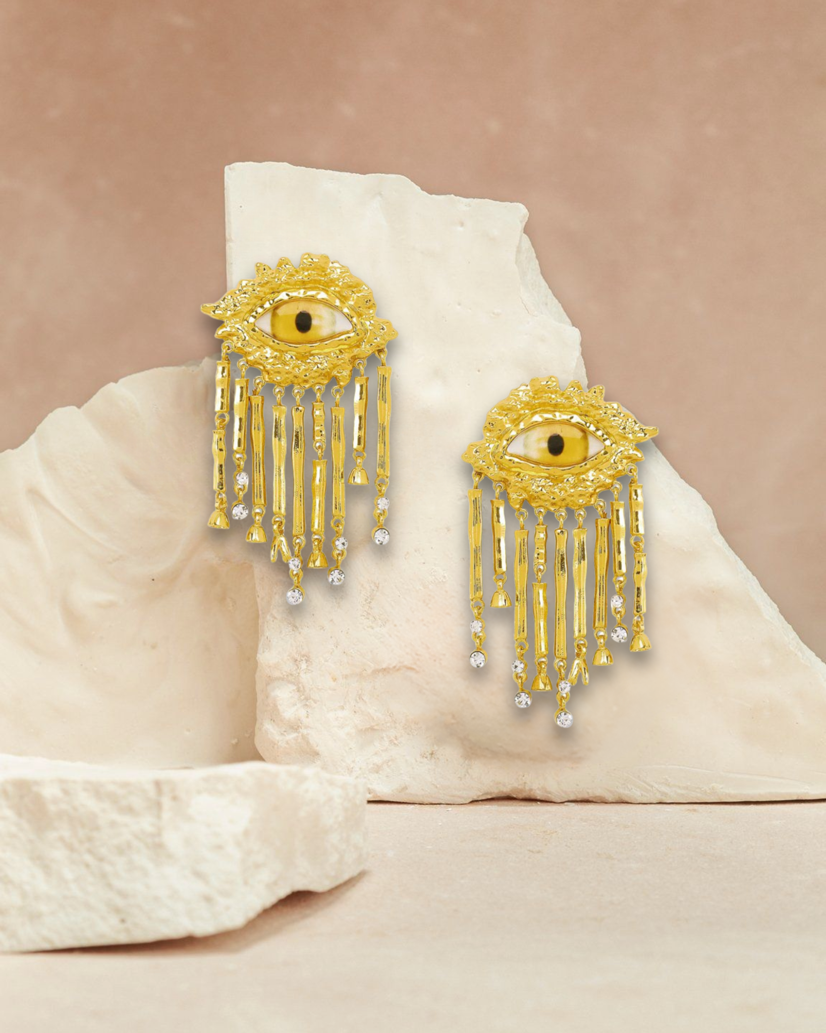 Golden Gaze Statement Earrings