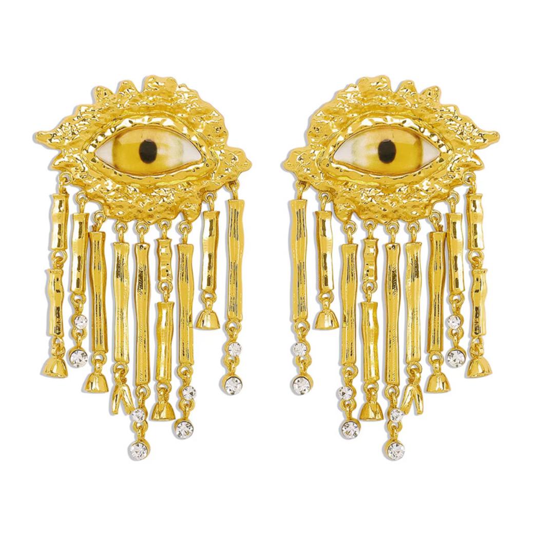 Golden Gaze Statement Earrings