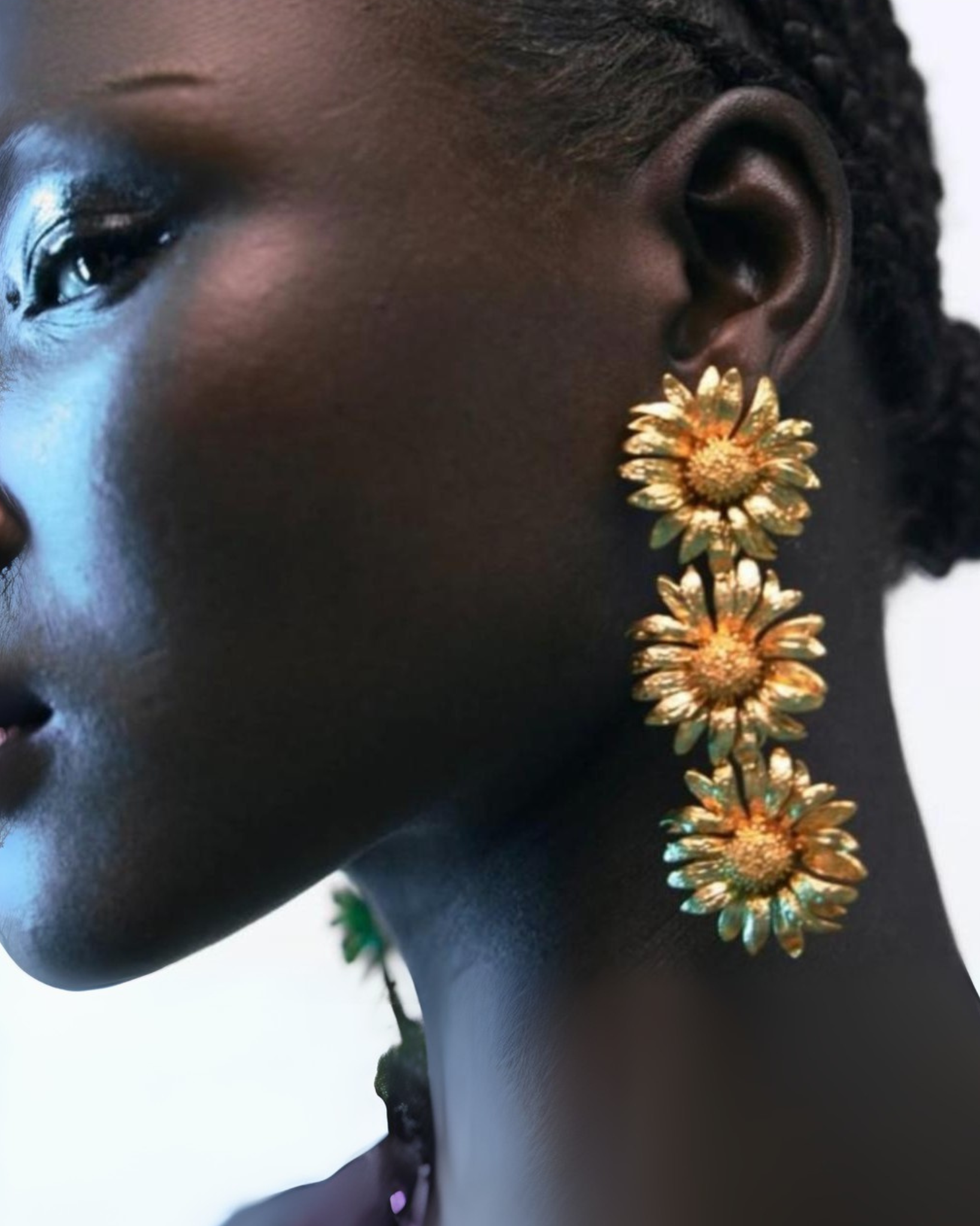 Golden Daisy Drop Earrings