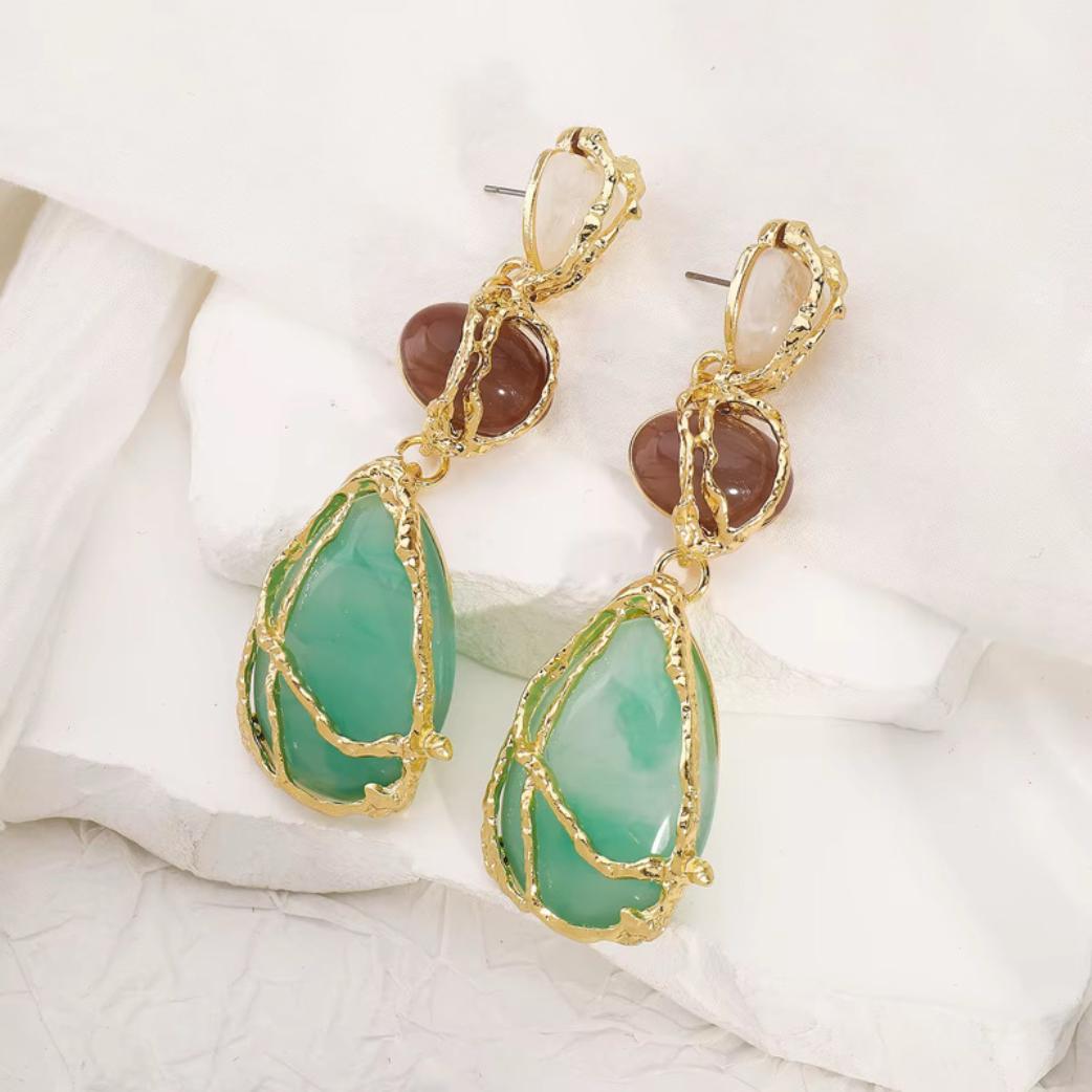 Abstract Teardrop Drop Earrings