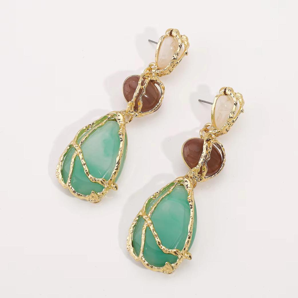 Abstract Teardrop Drop Earrings