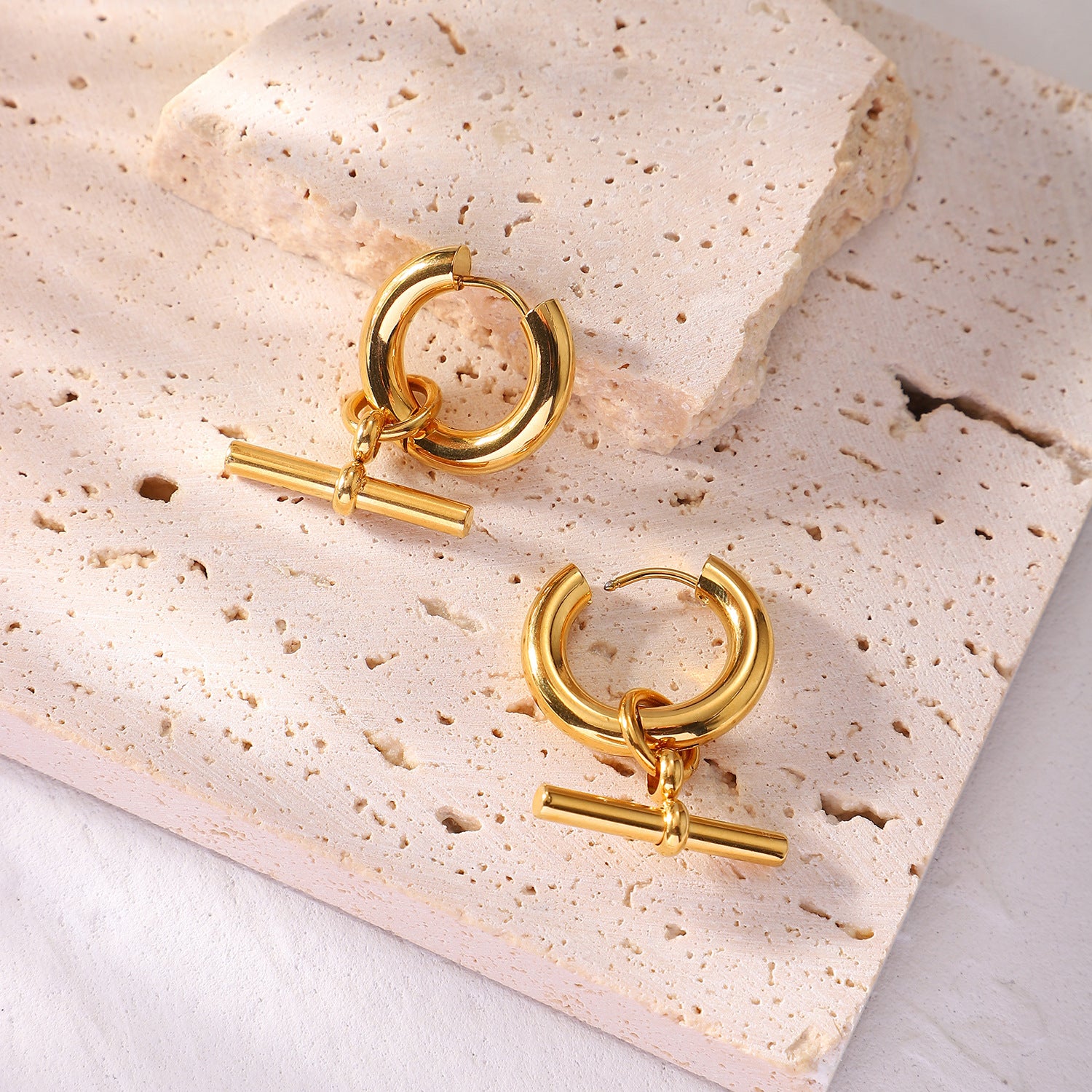 Chic T-Bar Hoop Earrings