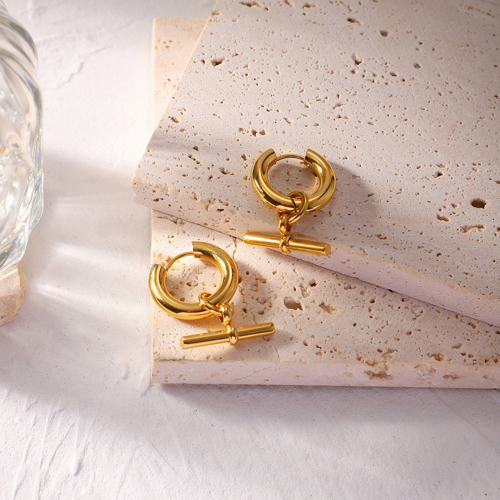 Chic T-Bar Hoop Earrings