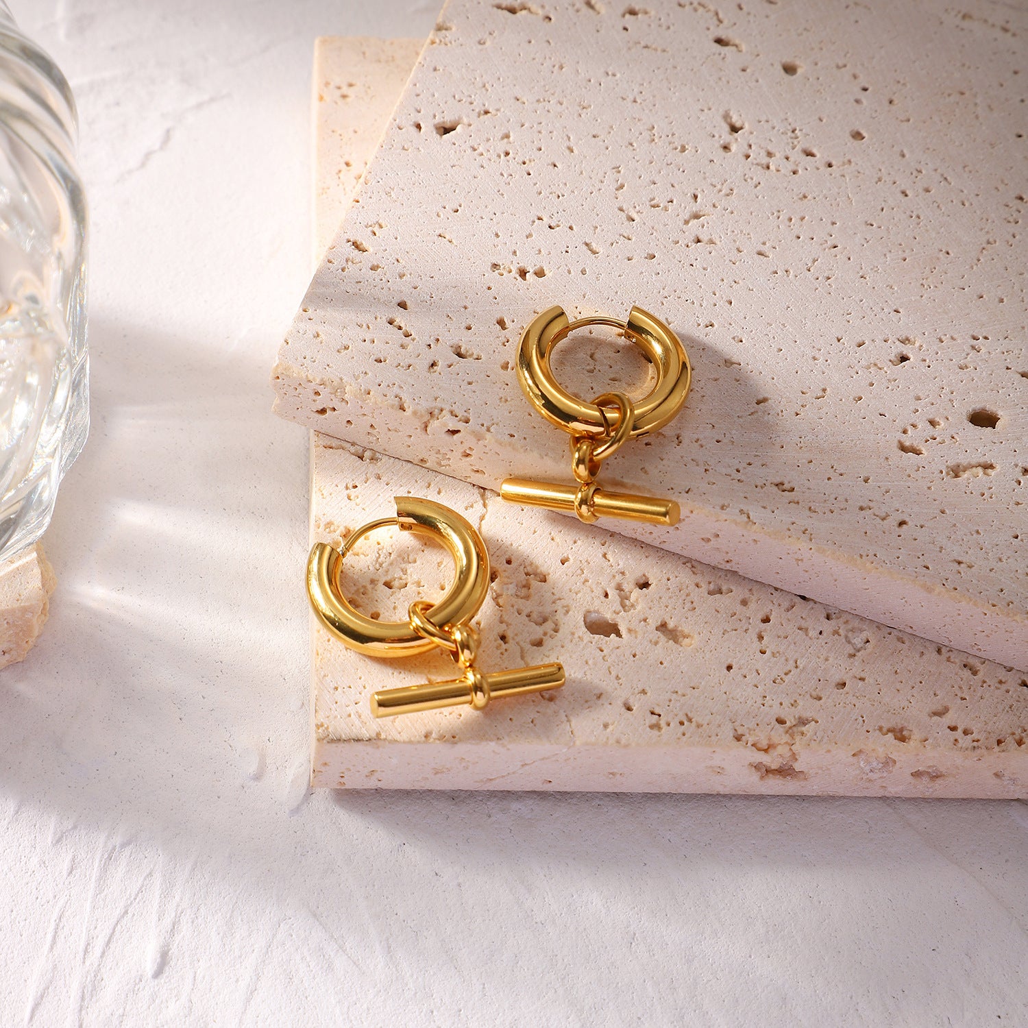 Chic T-Bar Hoop Earrings