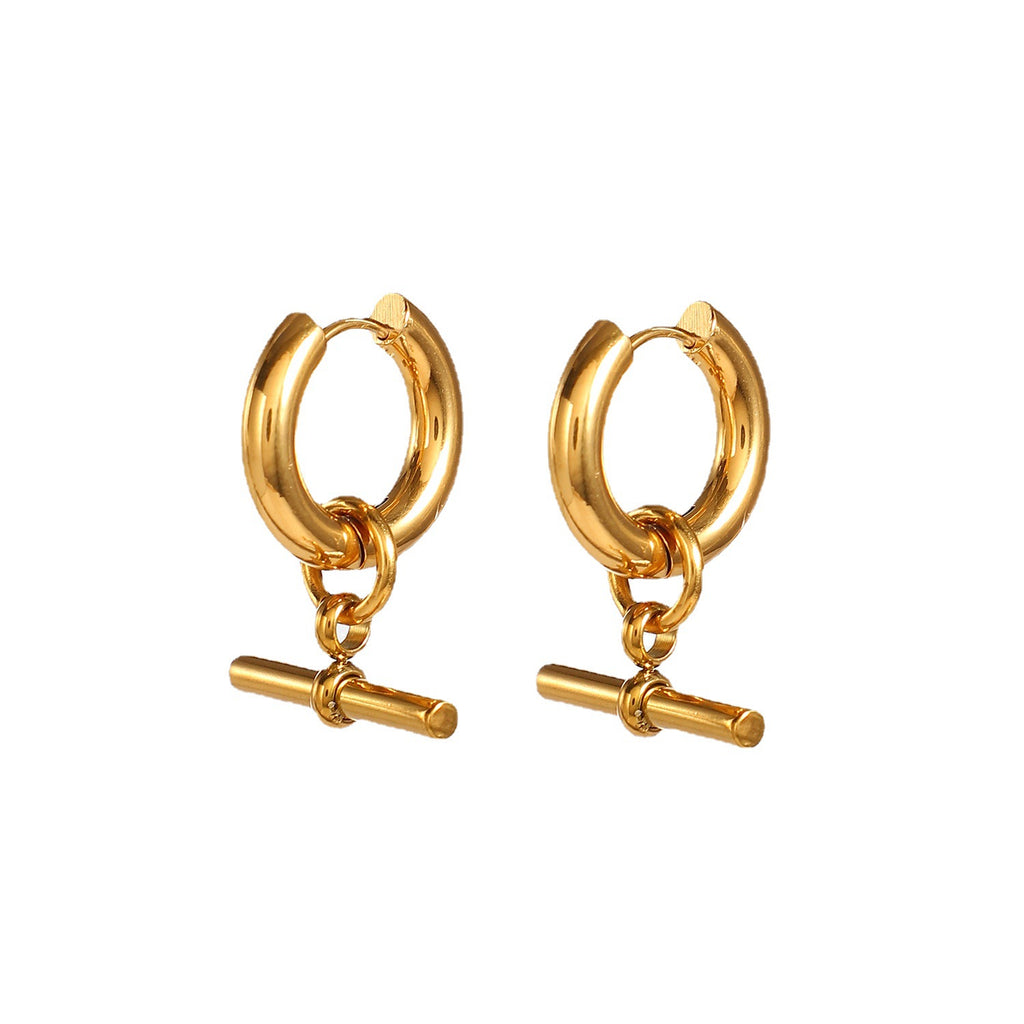 Chic T-Bar Hoop Earrings
