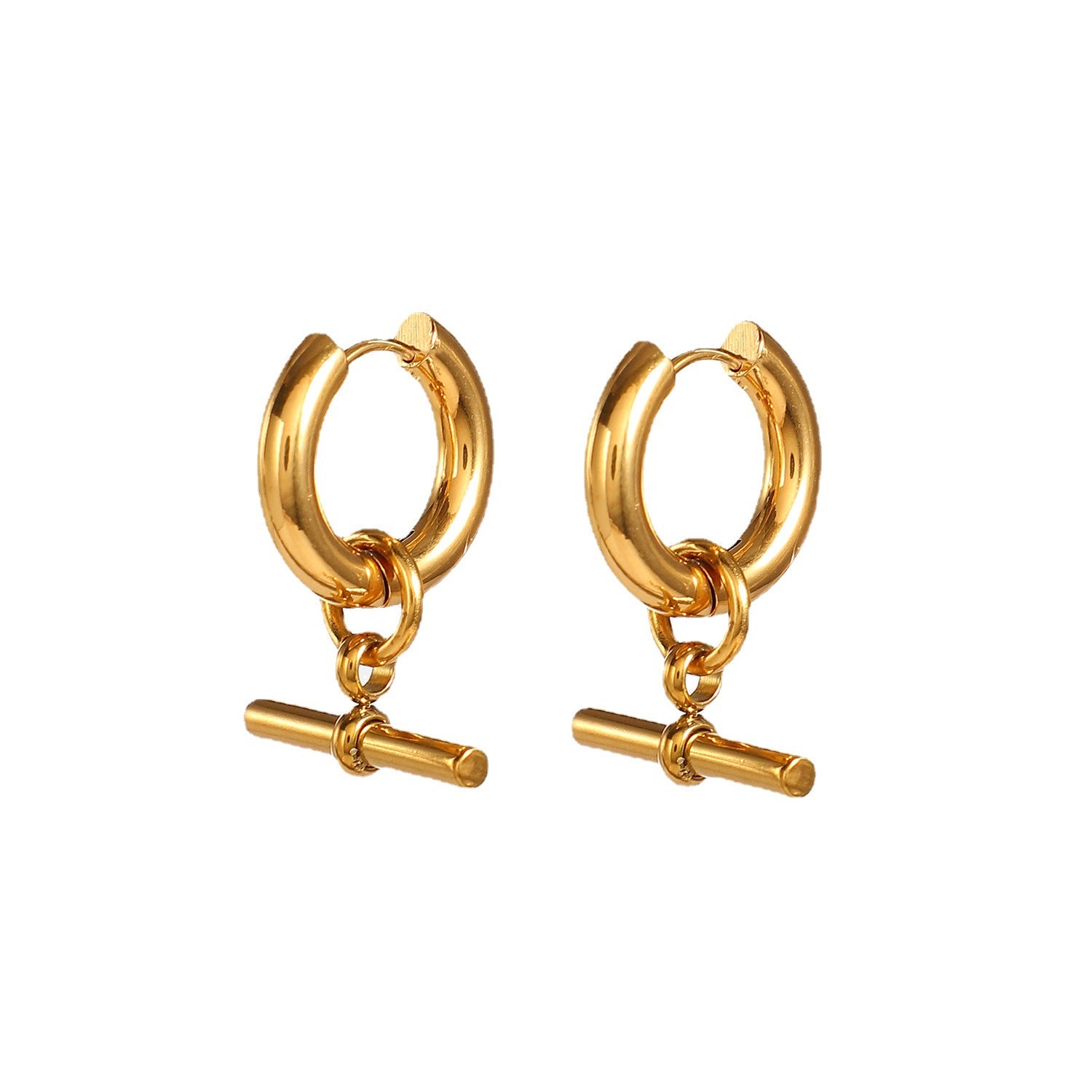 Chic T-Bar Hoop Earrings