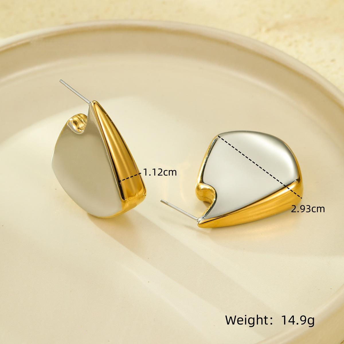 Two-Tone Puffed Stud Earrings