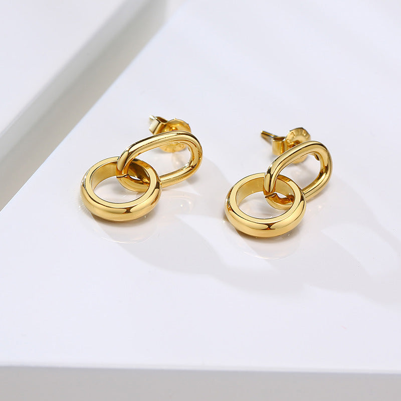 Chic Interlocking Link Dangle Earrings