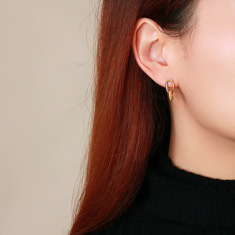 Chic Interlocking Link Dangle Earrings