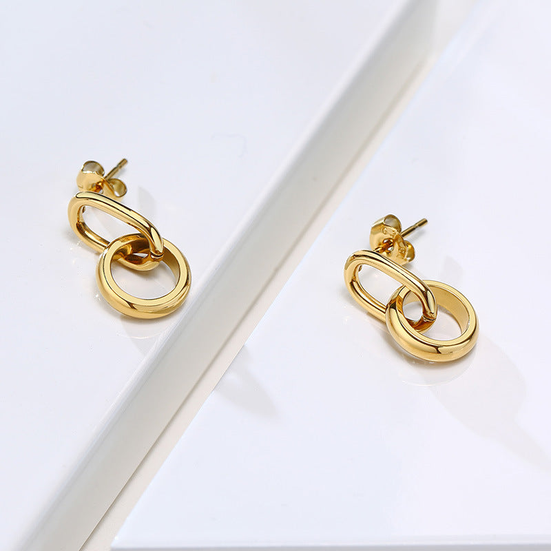 Chic Interlocking Link Dangle Earrings
