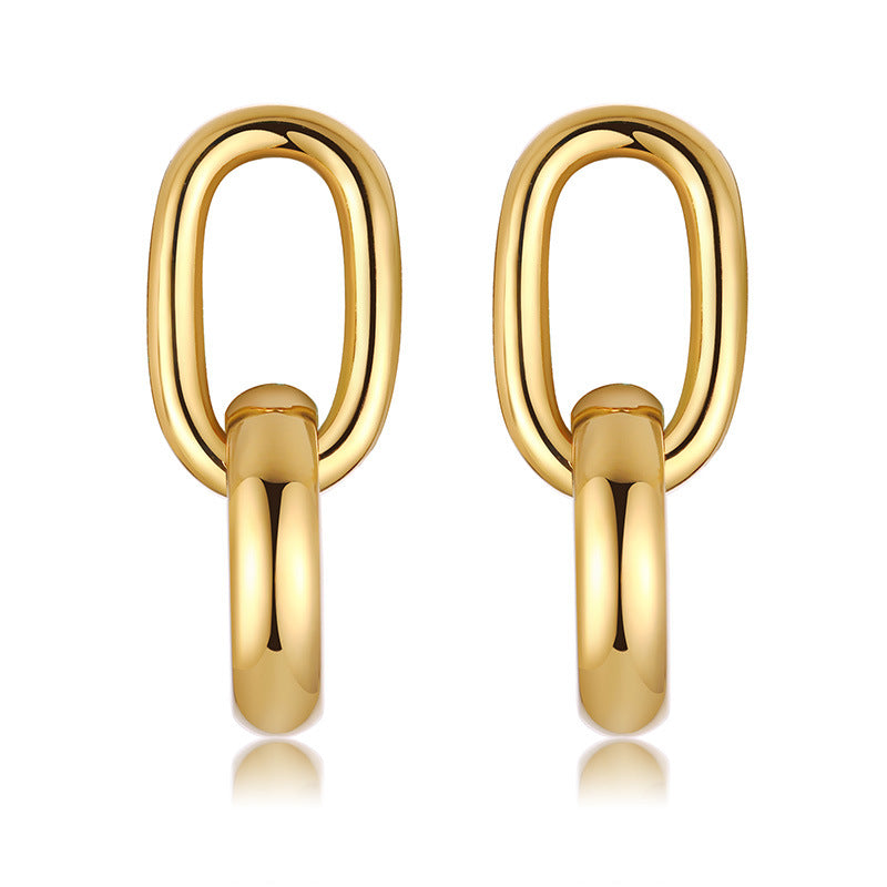 Chic Interlocking Link Dangle Earrings
