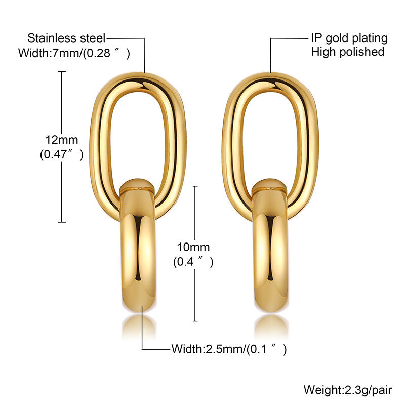 Chic Interlocking Link Dangle Earrings