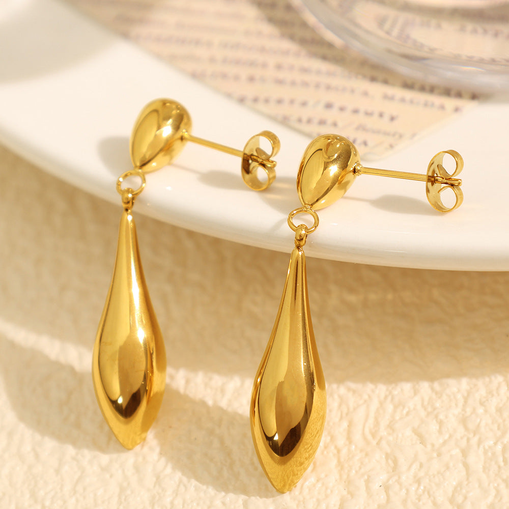 Elegant Puffed Teardrop Dangle Earrings