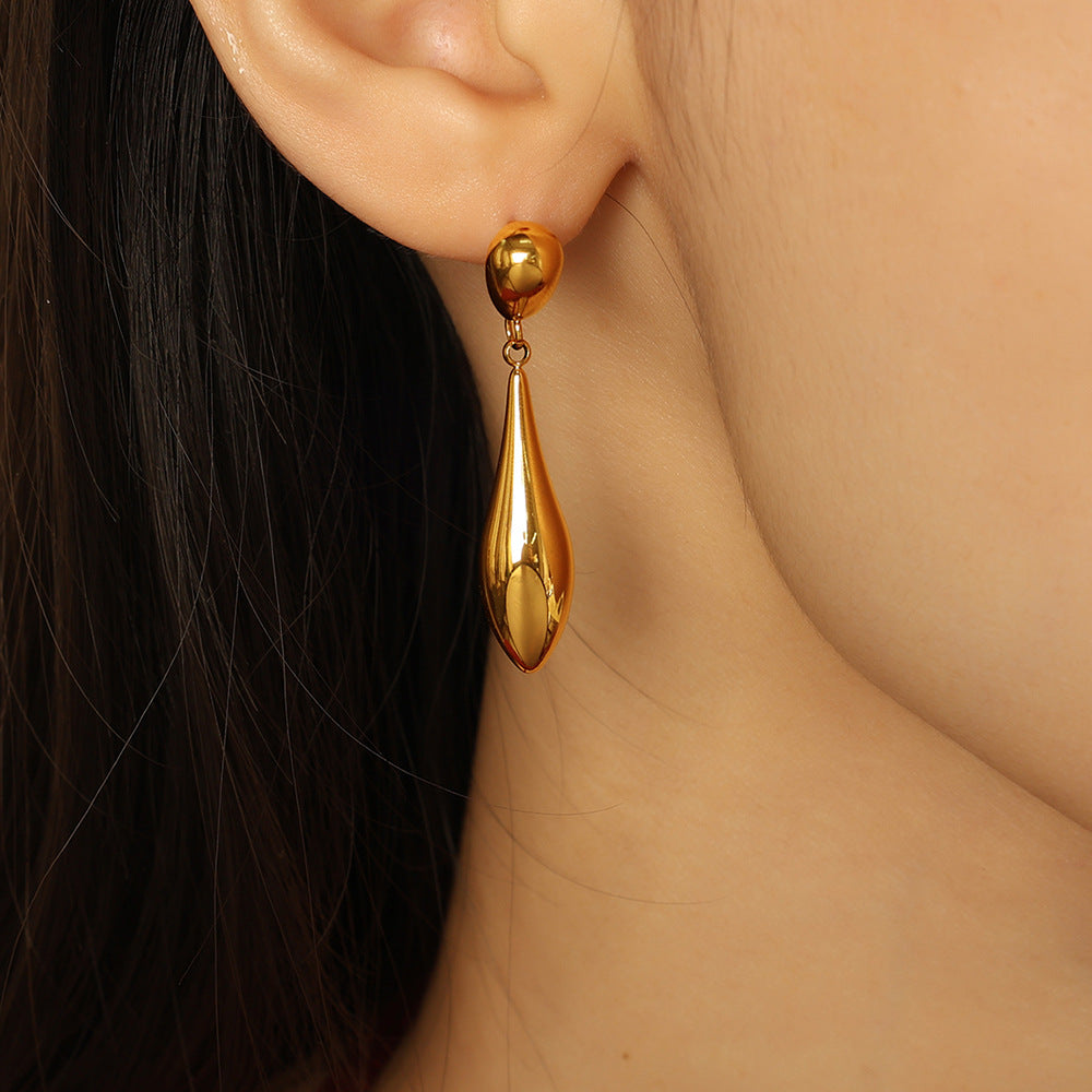 Elegant Puffed Teardrop Dangle Earrings