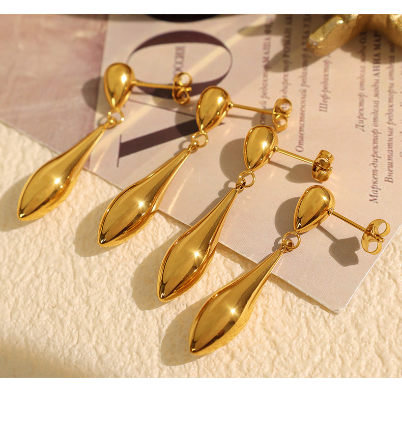Elegant Puffed Teardrop Dangle Earrings
