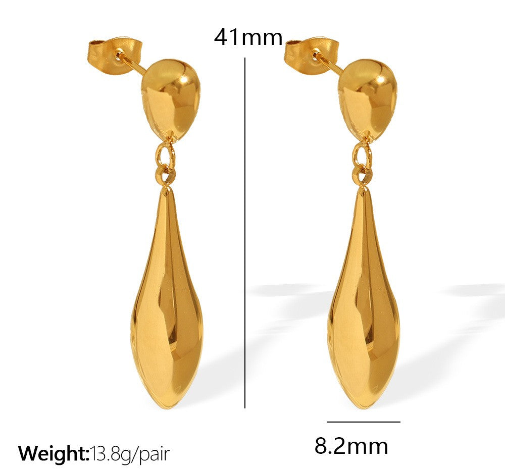 Elegant Puffed Teardrop Dangle Earrings
