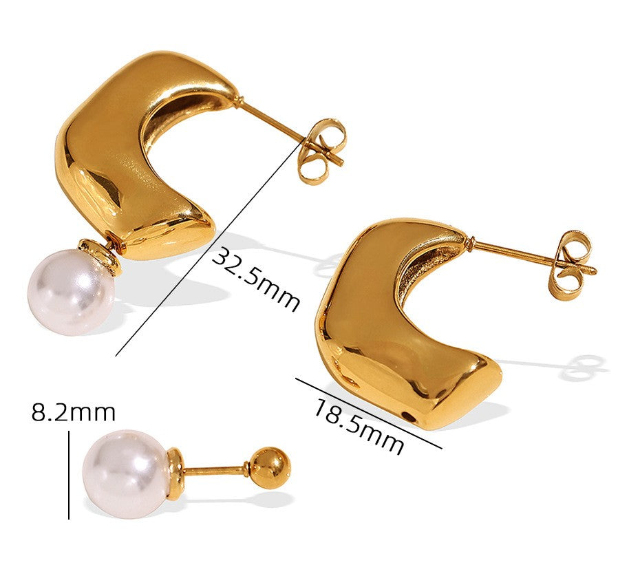 Radiant 3-in-1 Pearl Drop Hoop Earrings