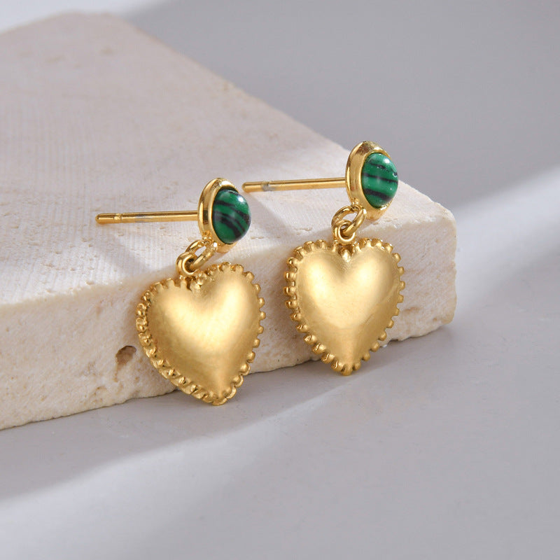 Verdant Heart Drop Earrings