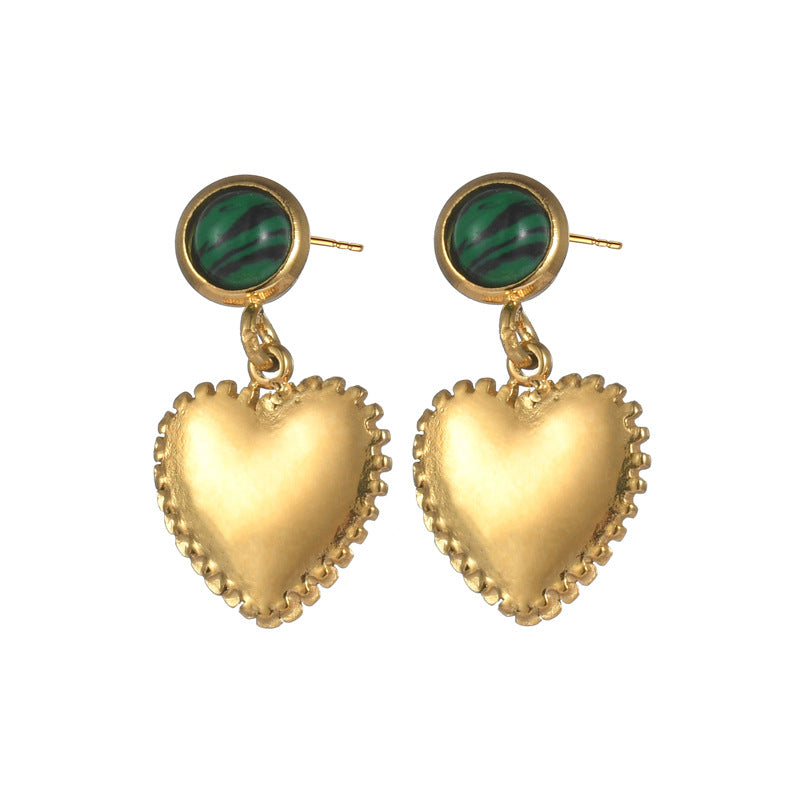 Verdant Heart Drop Earrings