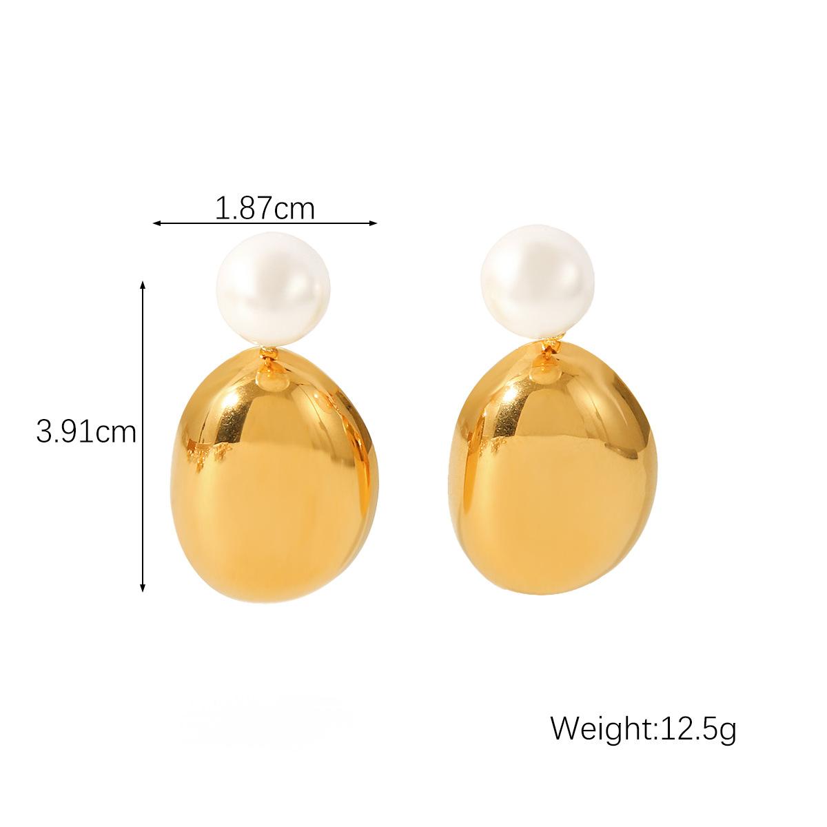 Golden Grandeur Organic Drop & Pearl Earrings