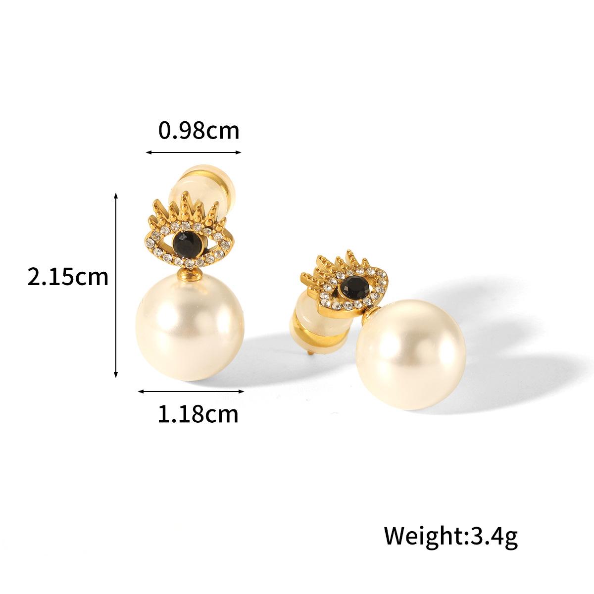 Mystical Eye and Pearl Drop Earrings