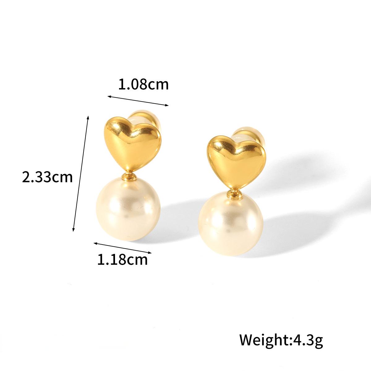 Classic Heart and Pearl Drop Earrings