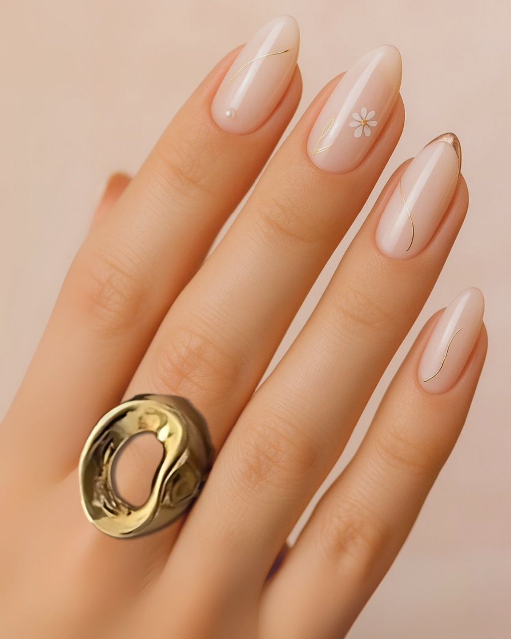 Golden Cut-Out Statement Ring