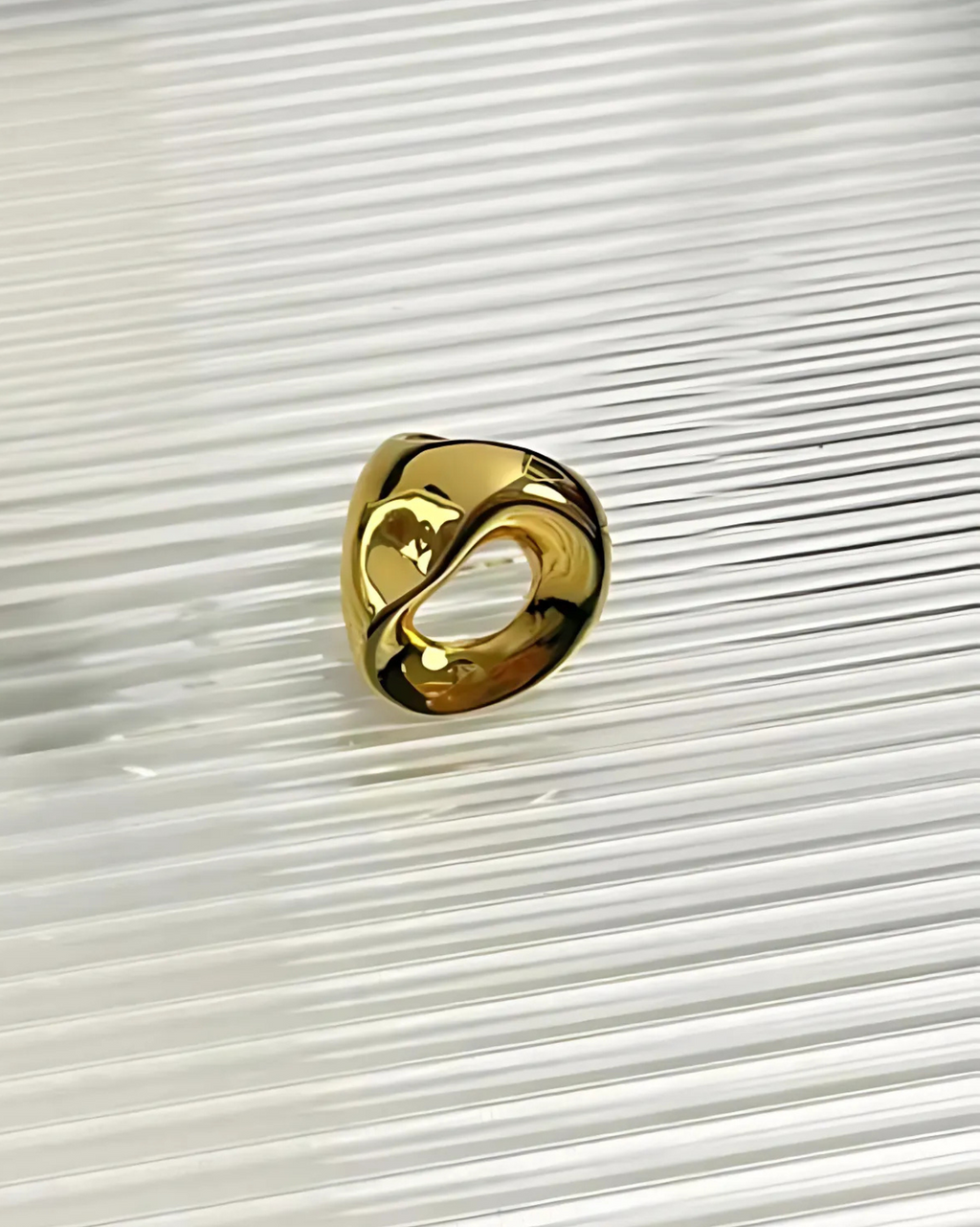 Golden Cut-Out Statement Ring