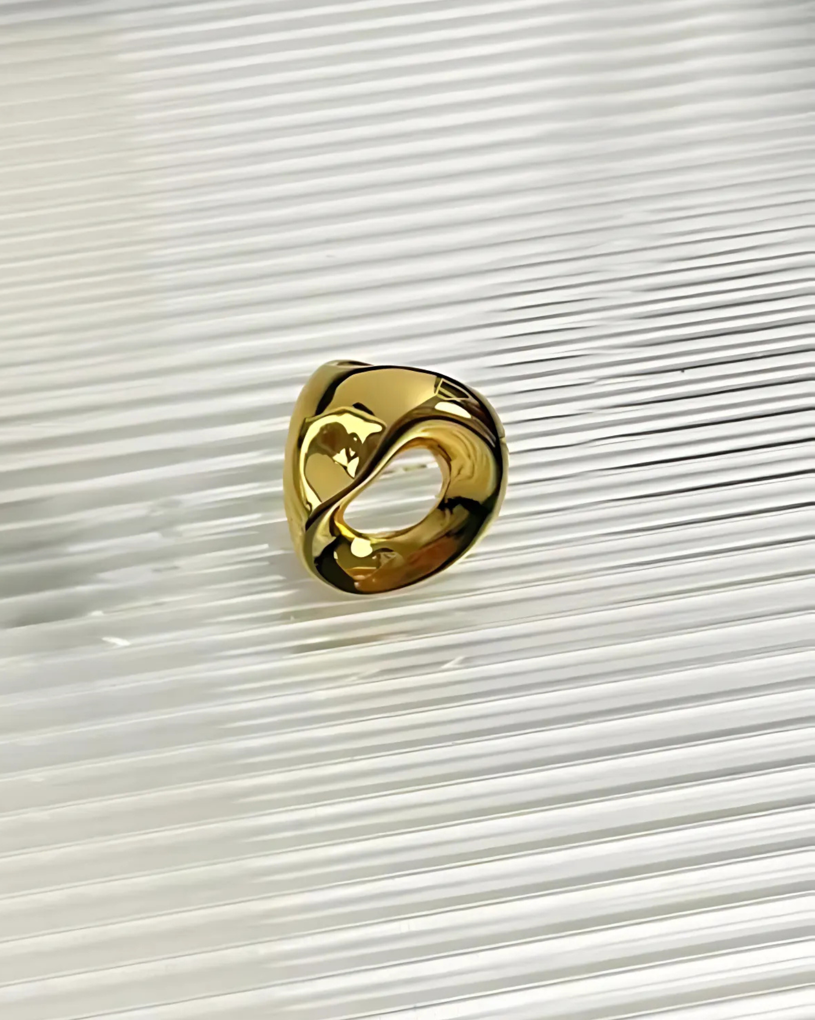 Golden Cut-Out Statement Ring