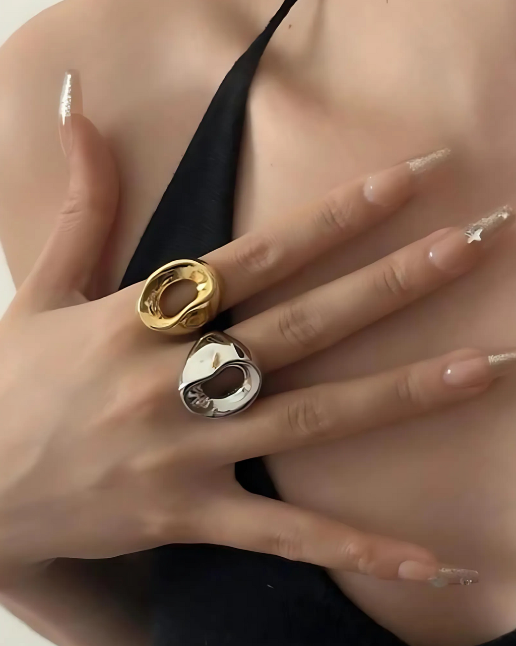 Golden Cut-Out Statement Ring