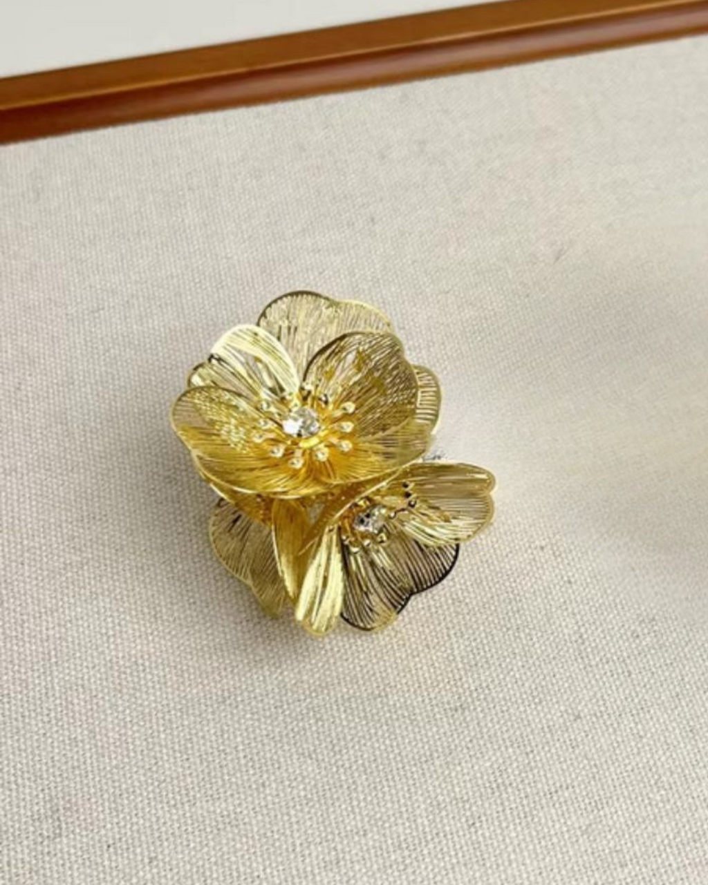 Golden Multi-Layered Floral Statement Ring