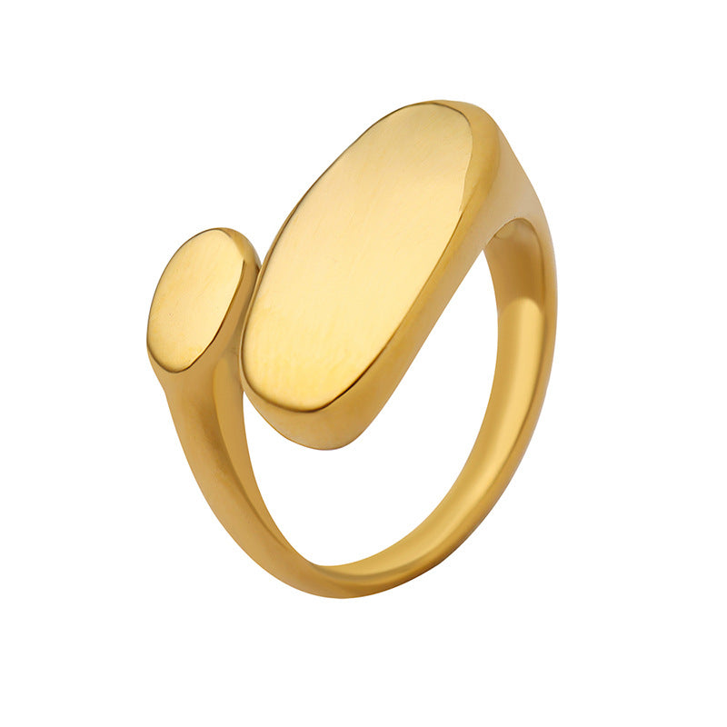 Modern Asymmetrical Gold Statement Ring